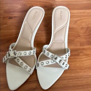 Brand New Never worn ALDO White Studded Women's Sandals